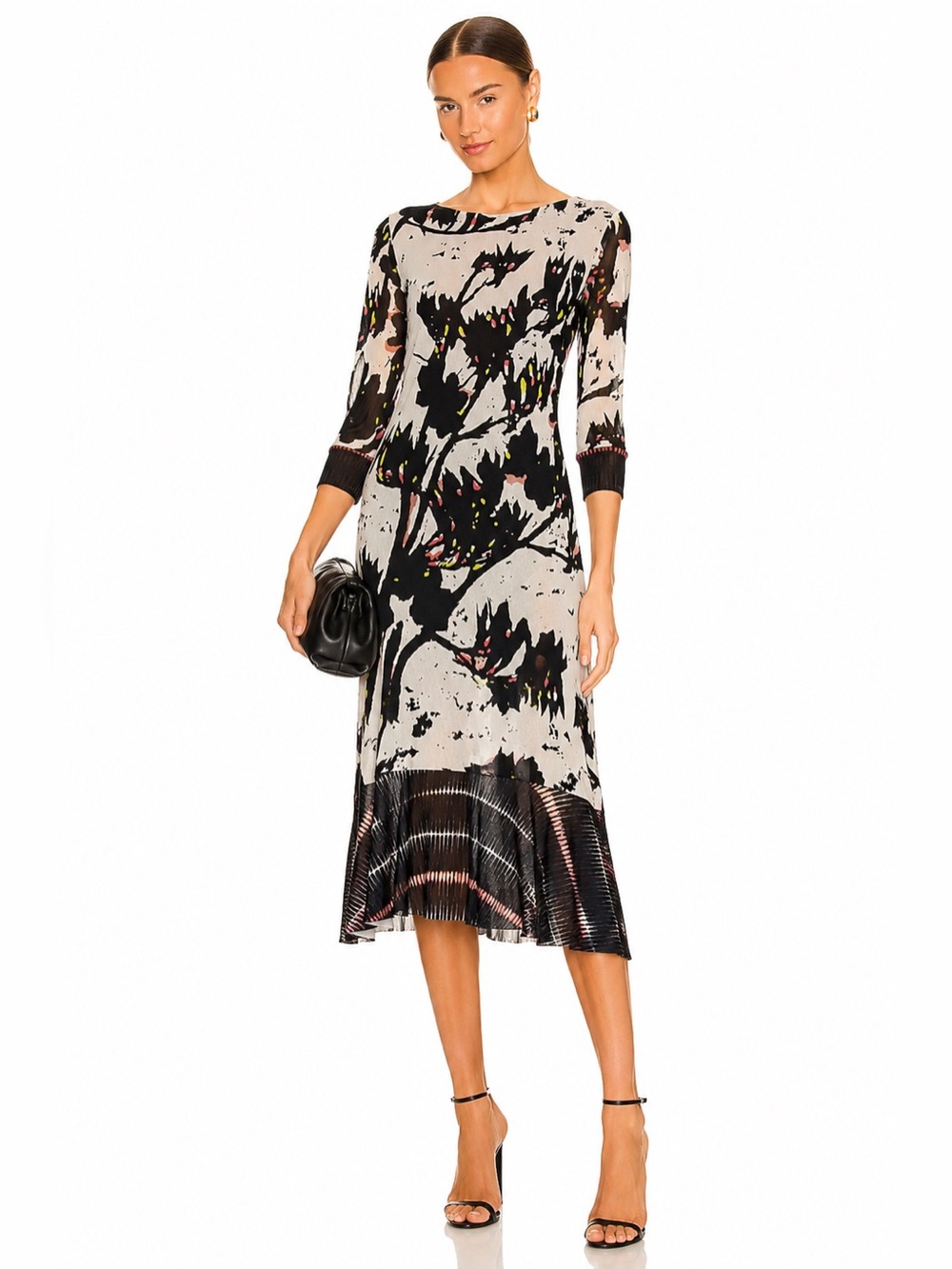 Petite Pois by Viviana abstract print dress   designer strechy